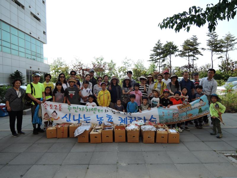 엄마랑 아빠랑 함께한 감자캐기 체험 행사실시의 번째 이미지