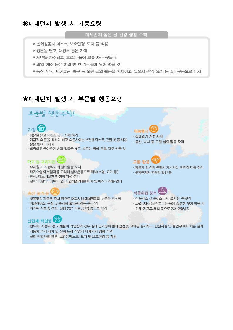 미세먼지 높은날 실외활동 자제 및 행동요령의 2번째 이미지