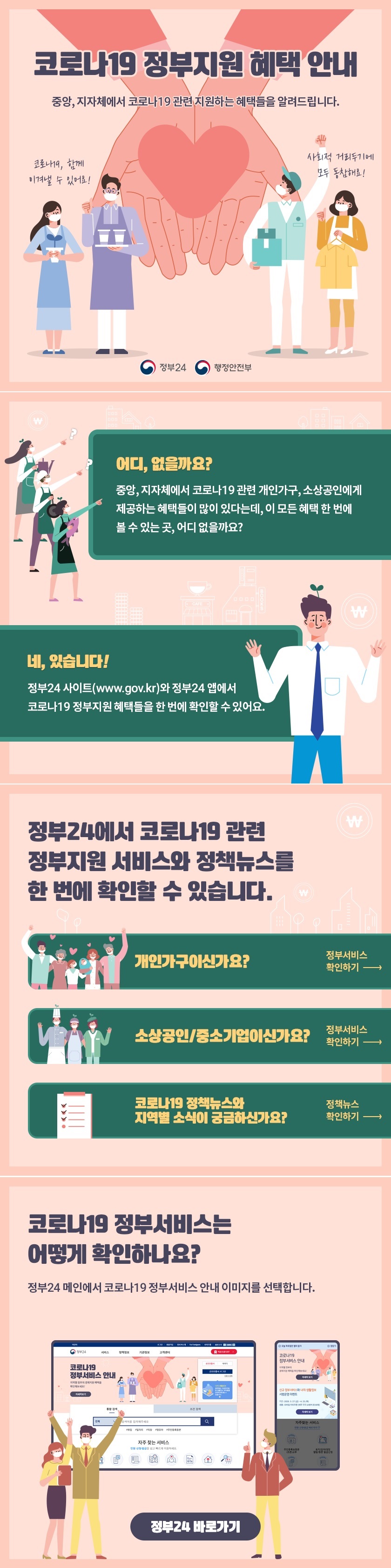 코로나19 정부서비스 안내의 1번째 이미지